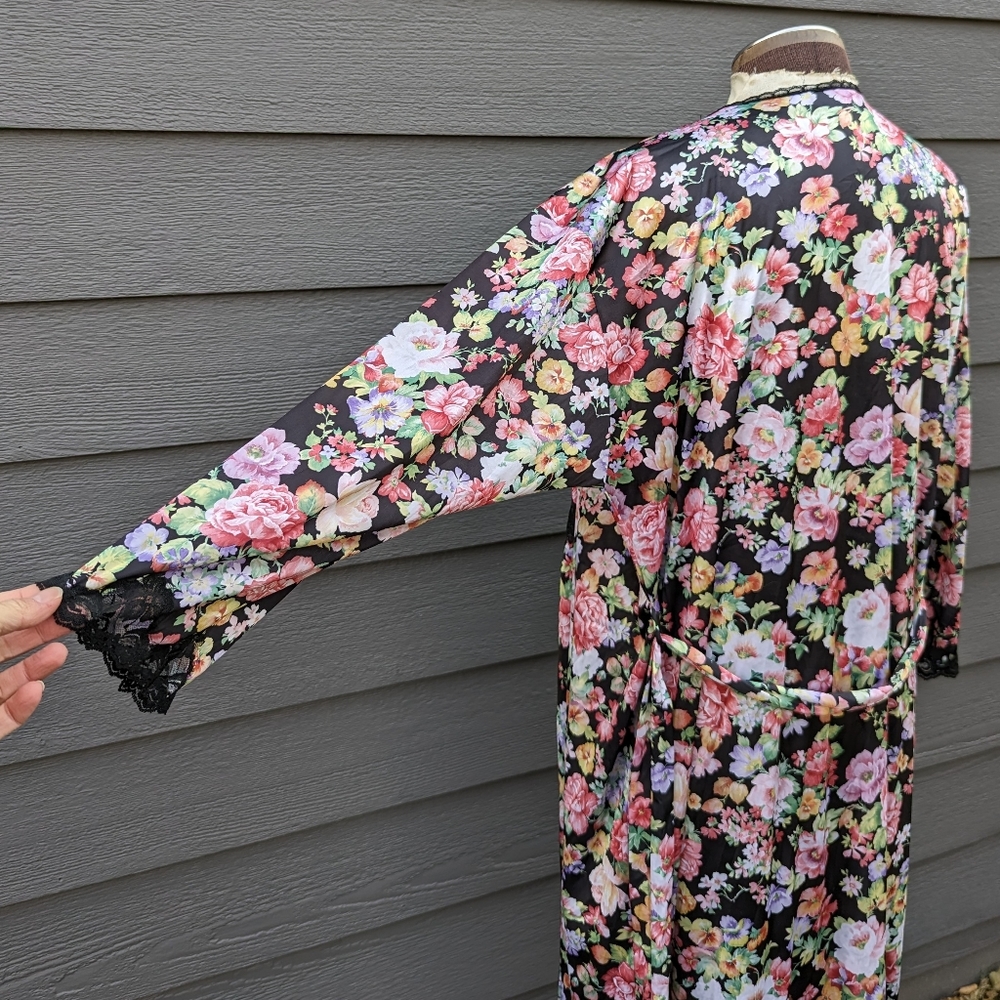 FLORAL vintage NIGHTGOWN and ROBE set L Xl - Picture 12 of 14